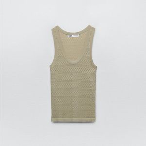 Taupe Pointelle Tank
